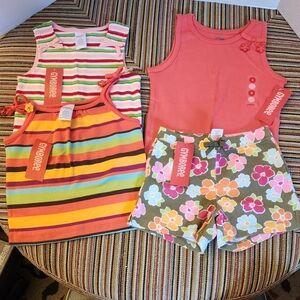 NWT Gymboree lot of Girls Shirts and short Size 4 and 4T